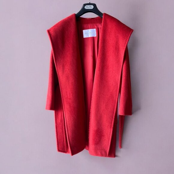 NWT MaxMara Rialto Camel Hair Robe Coat in Red - Picture 1 of 9